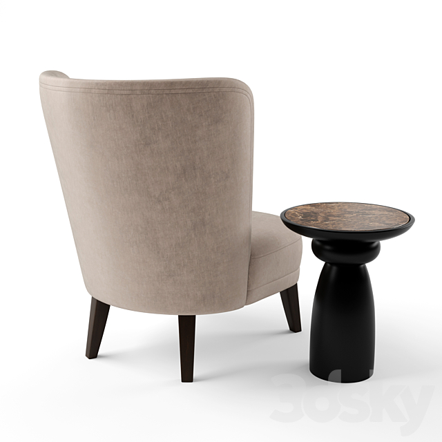 Hamilton. GABRIEL chair & THÉA table. 3ds Max - thumbnail 2