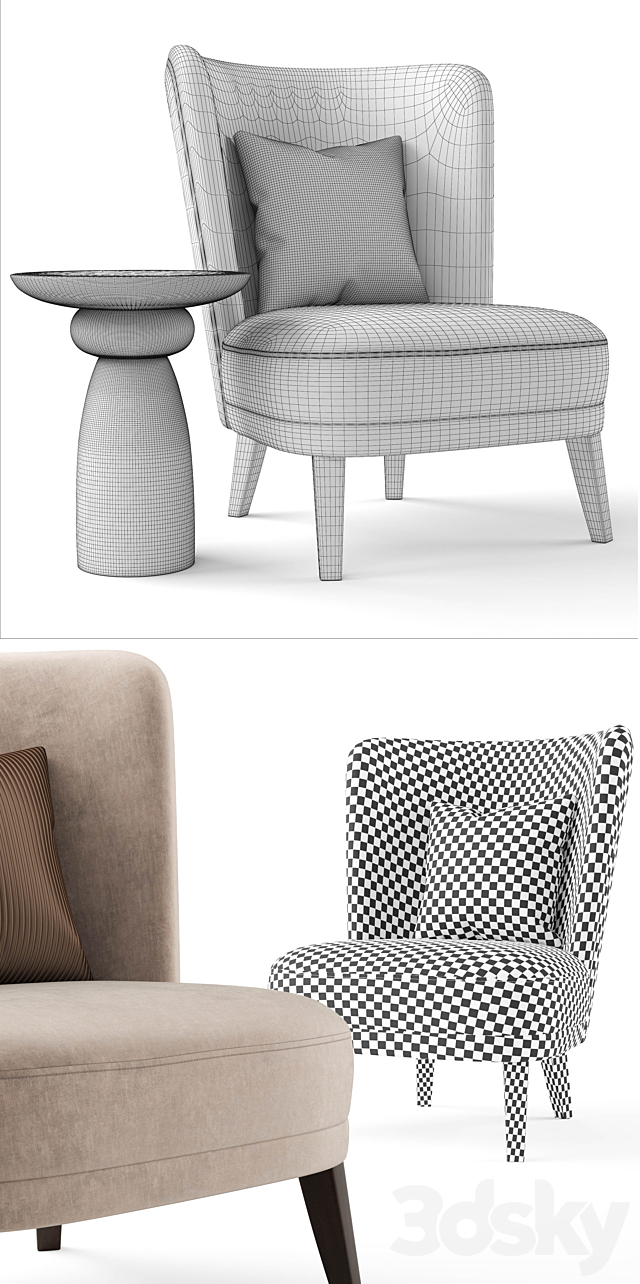 Hamilton. GABRIEL chair & THÉA table. 3ds Max - thumbnail 3