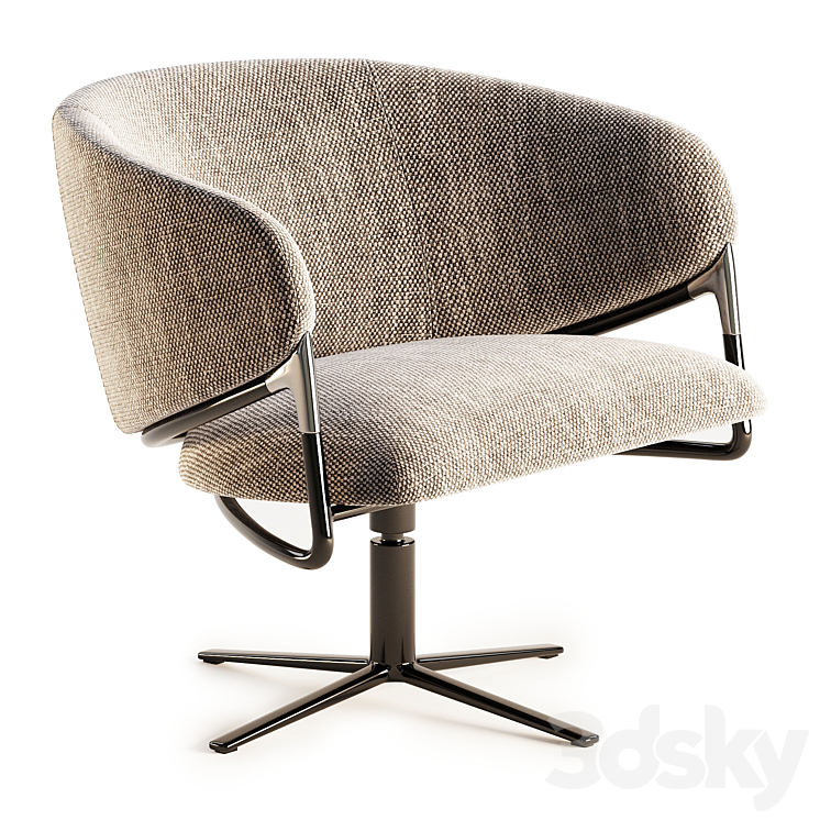 HAMMER Swivel easy chair Hammer Collection 3DS Max Model - thumbnail 1