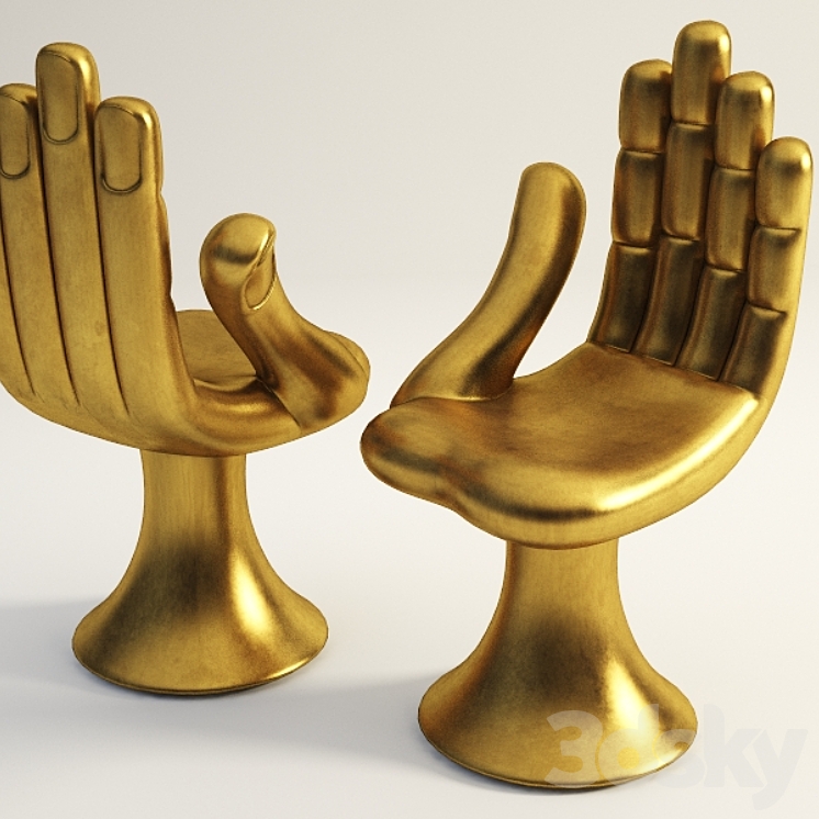 Hand Chair Sculpture 3DS Max Model - thumbnail 1