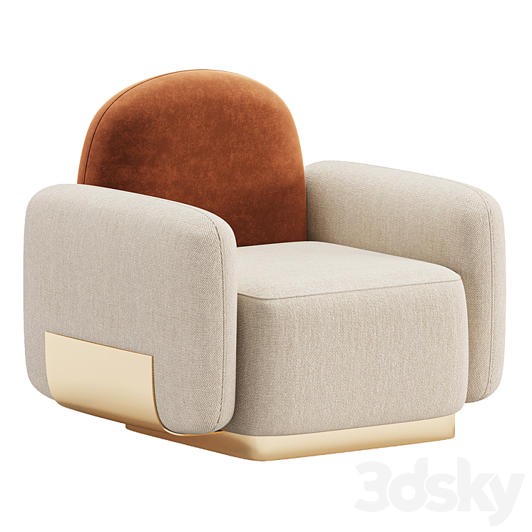 Handy arm chair 3DS Max Model - thumbnail 1