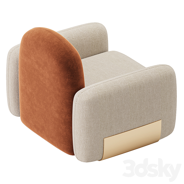 Handy arm chair 3DS Max Model - thumbnail 2