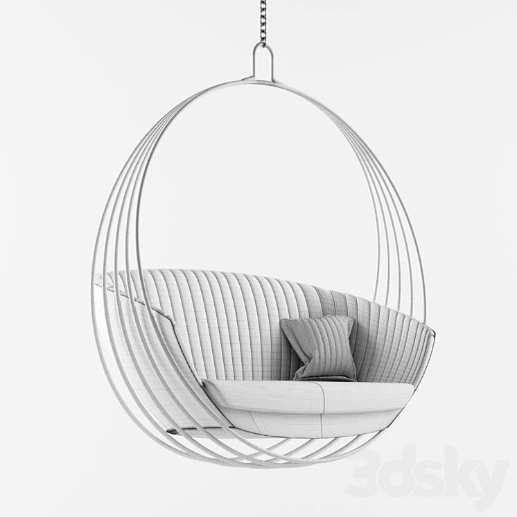 Hanging Swing Chair 3DS Max Model - thumbnail 2