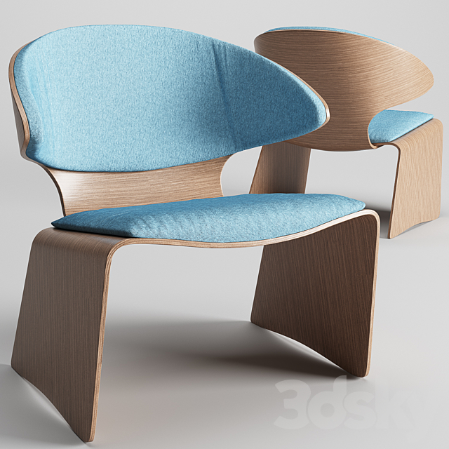 Hans Olsen Teak Bikini Lounge Chair 3DSMax File - thumbnail 1