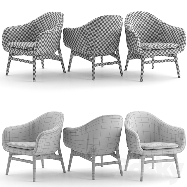 Harbor Lounge Chair By MENU 3ds Max - thumbnail 3