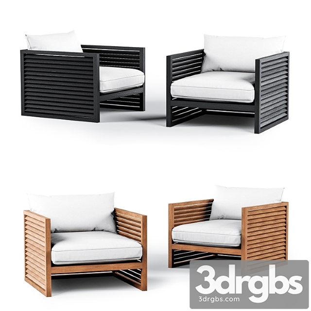 Harbor outdoor louver arm chair 3dsmax Download - thumbnail 1