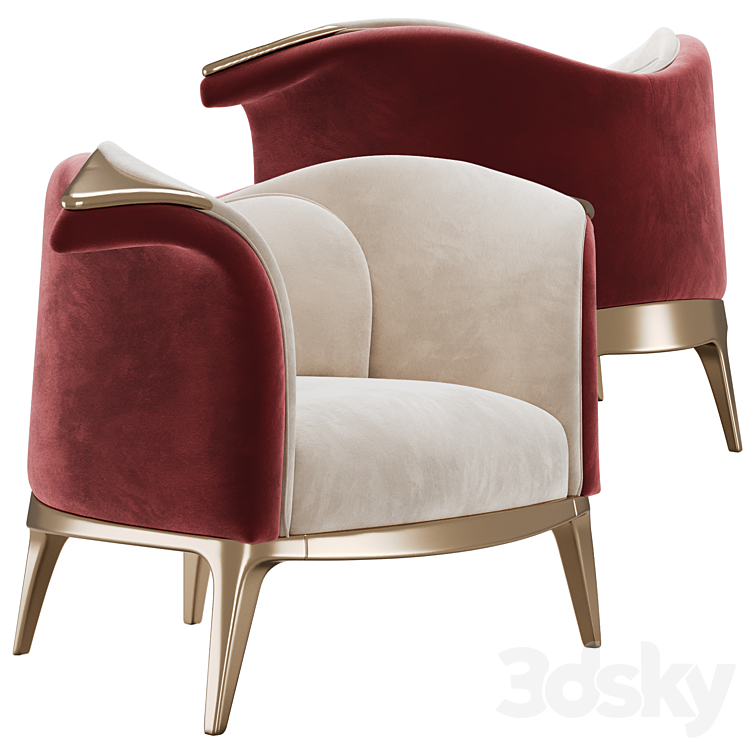 Harlequin Armchair by Alma de Luce 3DS Max Model - thumbnail 2