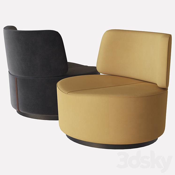 harmony velvet armchair domkapa 3DS Max - thumbnail 1