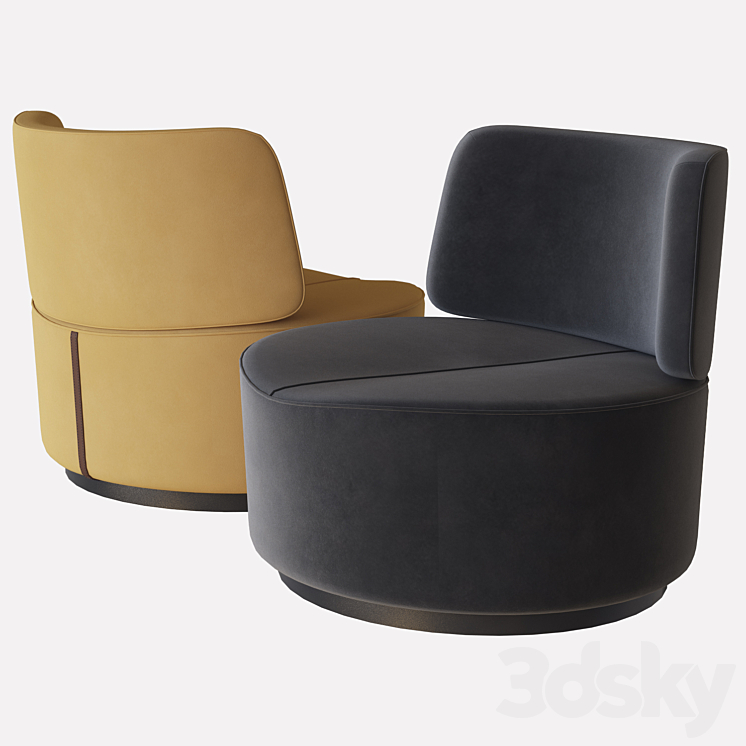 harmony velvet armchair domkapa 3DS Max - thumbnail 2