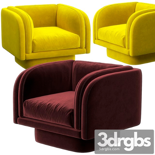 Harvey swivel armchair 3dsmax Download - thumbnail 1