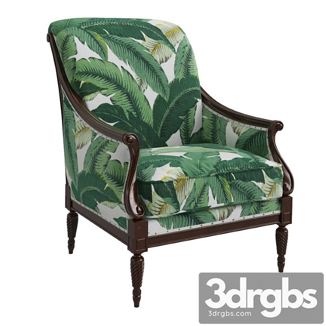 Harwood accent chair palm leaf 3dsmax Download - thumbnail 1