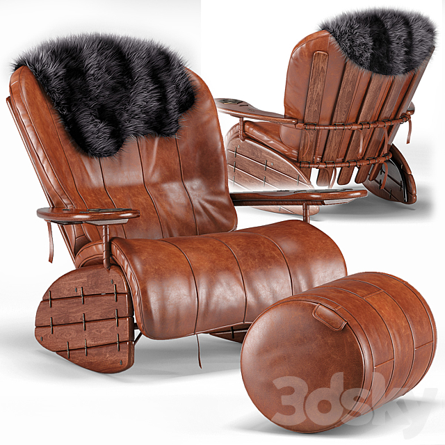 Havana Rocker and Footroll 3ds Max - thumbnail 1