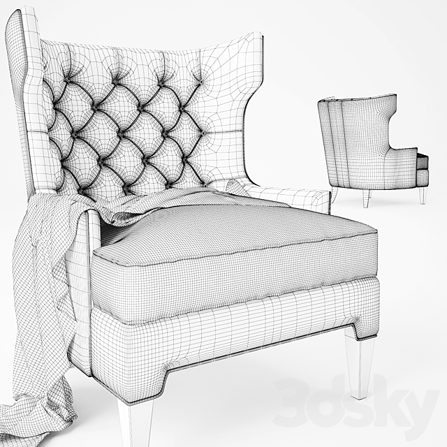 Helena Tufted Chair 3DSMax File - thumbnail 2