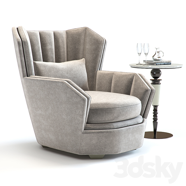 Hemingway Armchair 3ds Max - thumbnail 1