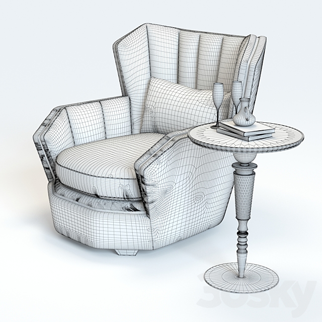 Hemingway Armchair 3ds Max - thumbnail 3