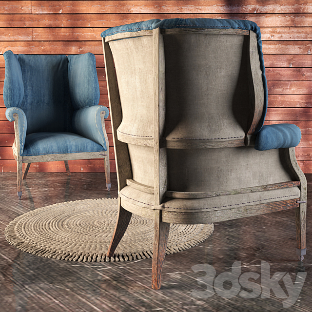 HEPPLEWHITE WING CHAIR 3DSMax File - thumbnail 2