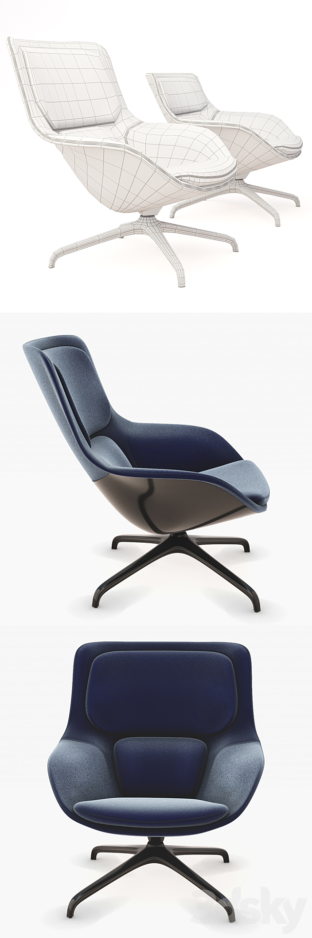 Herman Miller Striad 3ds Max - thumbnail 2