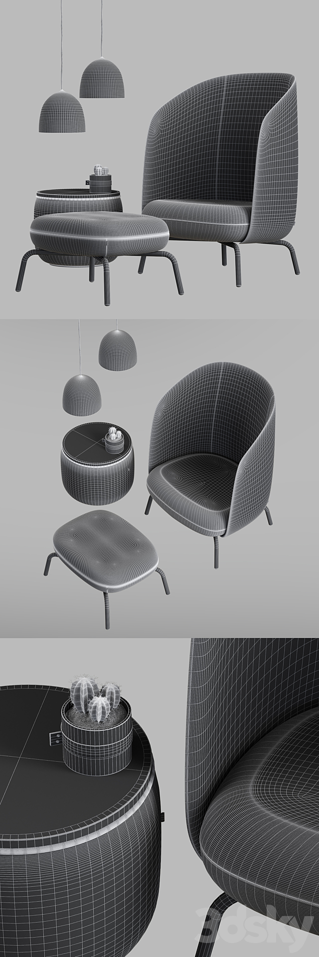 HighTower Easy Nest chair 3ds Max - thumbnail 3