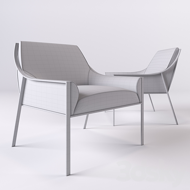 HOLLY HUNT AILERON OCCASIONAL CHAIR 3DS Max Model - thumbnail 3