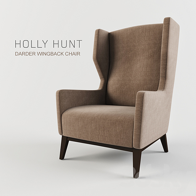 holly hunt darder wingback chair 3ds Max - thumbnail 1