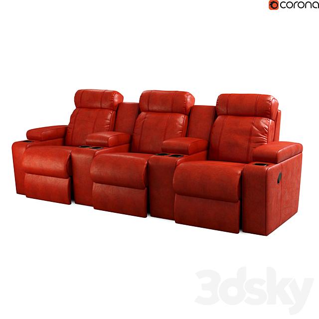 Home cinema chair 3ds Max - thumbnail 1