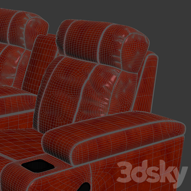 Home cinema chair 3ds Max - thumbnail 3