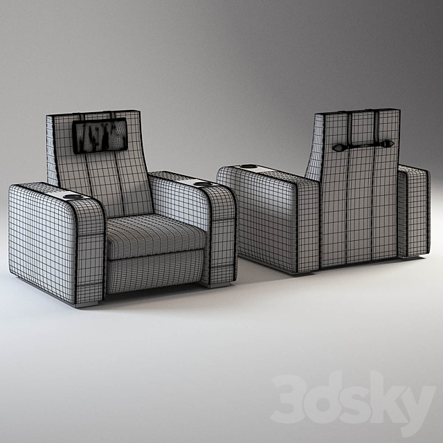 Home theatre chair 3DS Max Model - thumbnail 2