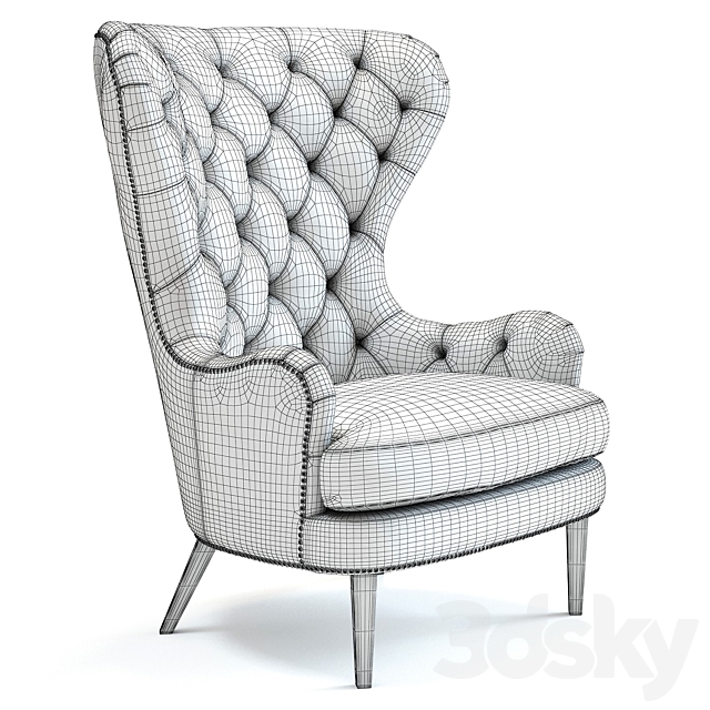 Hooker Furniture Souvereign Armchair 3DSMax File - thumbnail 2