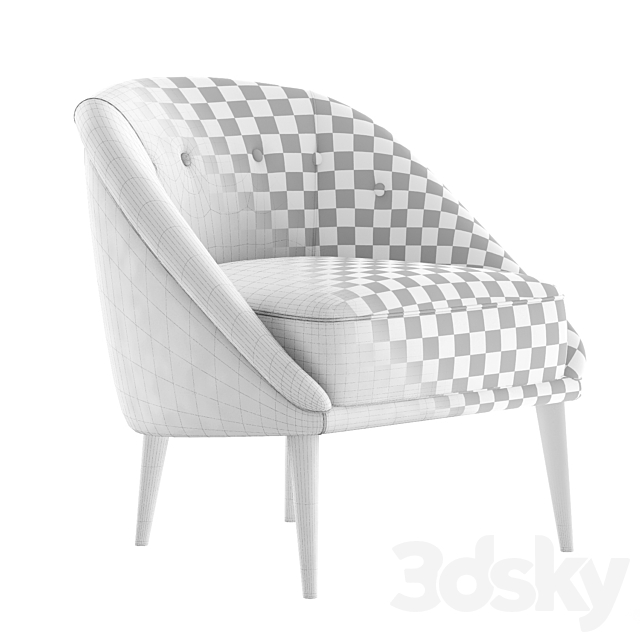 HOPKINS VELVET CLUB CHAIR 3ds Max - thumbnail 3