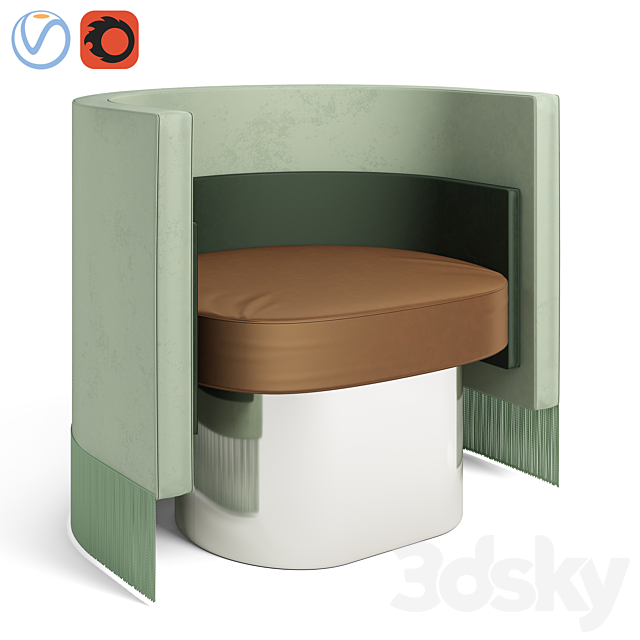 Houtique & Masquespacio Mambo Armchair 3ds Max - thumbnail 1