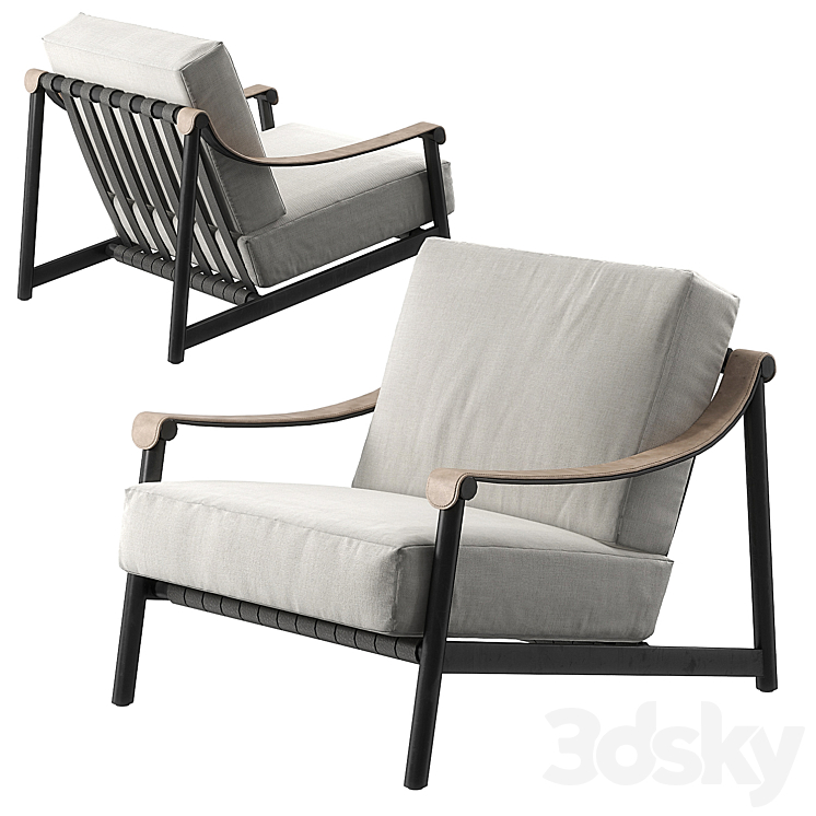 Hudson lounge chair 3DS Max Model - thumbnail 3