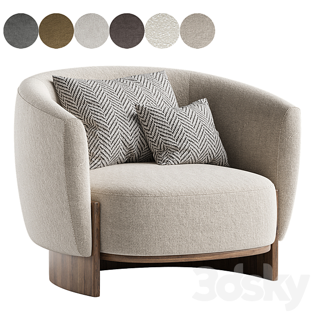 Hug Armchair 3DS Max Model - thumbnail 2