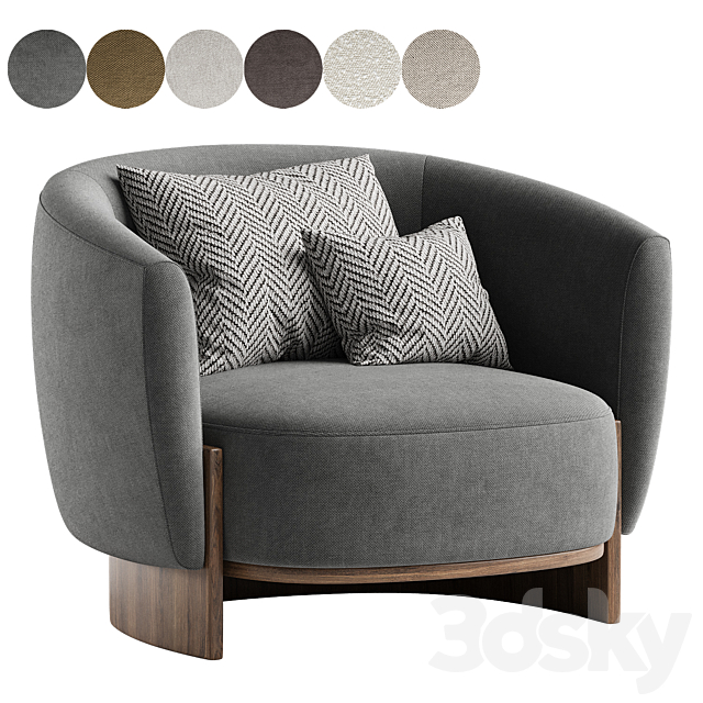 Hug Armchair 3DS Max Model - thumbnail 5