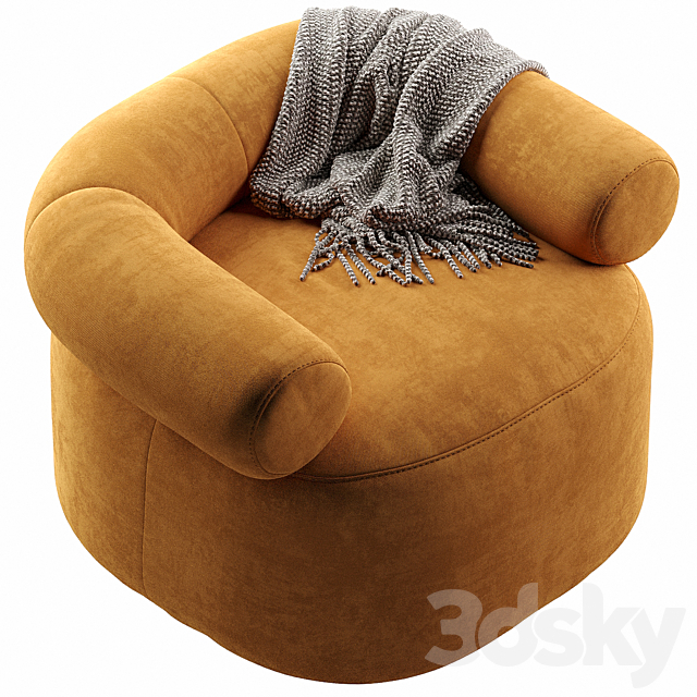 Huggy Swivel Chair 3ds Max - thumbnail 2