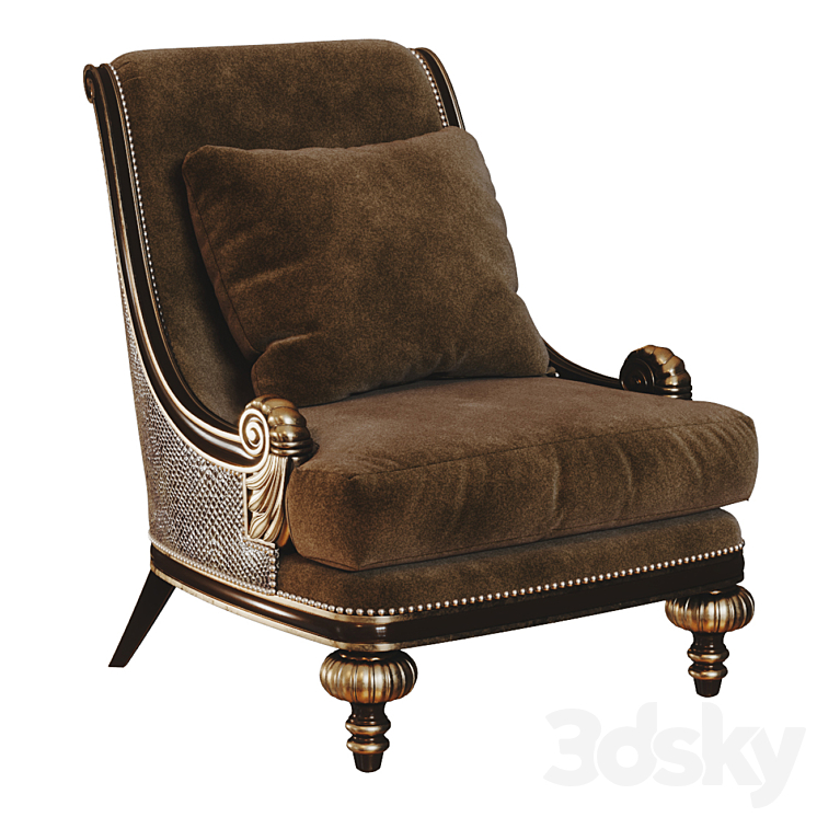 HUNTINGTON MANOR LOUNGE CHAIR 3DS Max - thumbnail 1