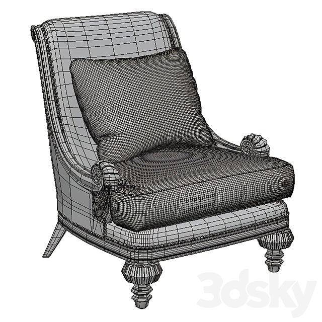 HUNTINGTON MANOR LOUNGE CHAIR 3DSMax File - thumbnail 3