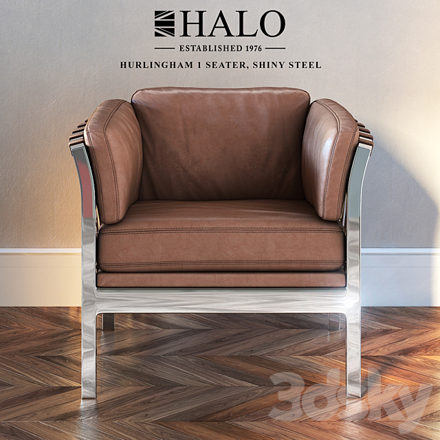 HURLINGHAM 1 SEATER SHINY STEEL Halo est. 1976 3DS Max Model - thumbnail 2