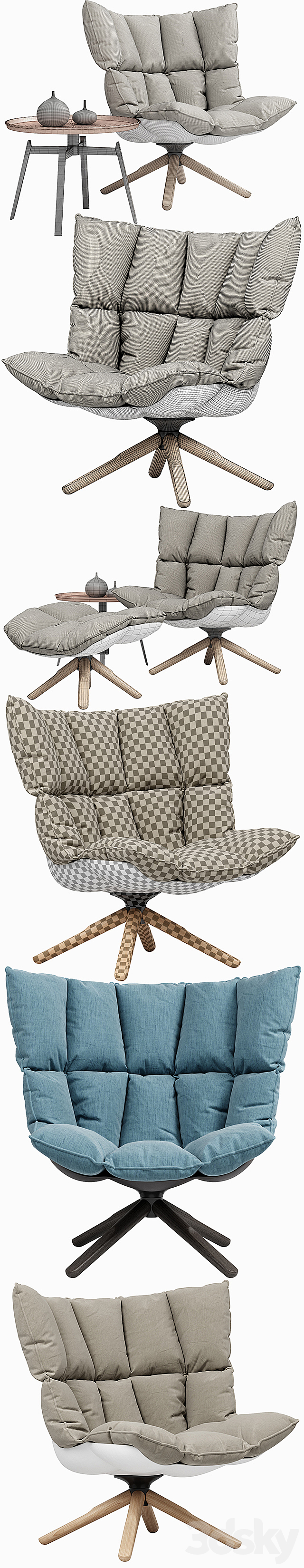 Husk armchair 3DS Max Model - thumbnail 3