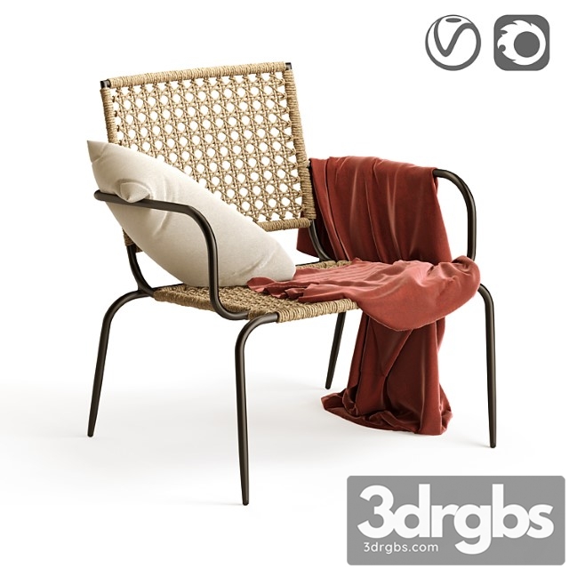 Ibiza Garden Chair Made of Metal and Braided Rope 3dsmax Download - thumbnail 1