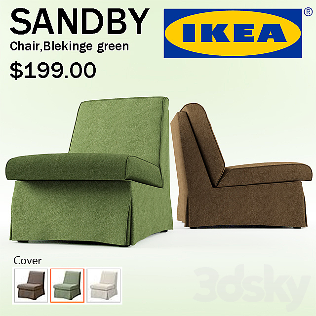 IKEA _ sandby chair green 3DSMax File - thumbnail 1