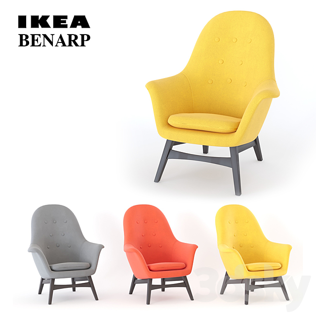 Ikea armchair BENARP 3ds Max - thumbnail 1