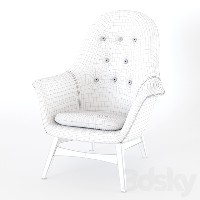 Ikea armchair BENARP 3ds Max - thumbnail 3