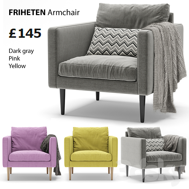 Ikea Friheten Armchair 3dsMax Model - thumbnail 1