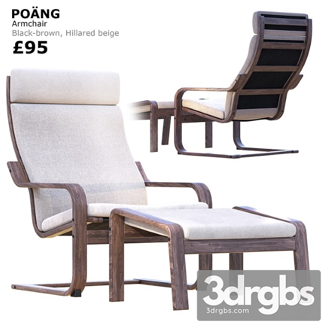 Ikea poang armchair 3dsmax Download - thumbnail 1