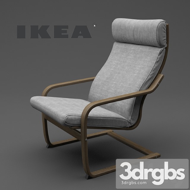 Ikea Poang Chair 2 3dsmax Download - thumbnail 1