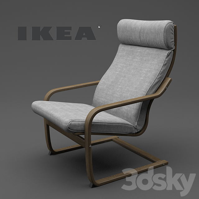 IKEA POANG CHAIR 3ds Max - thumbnail 1