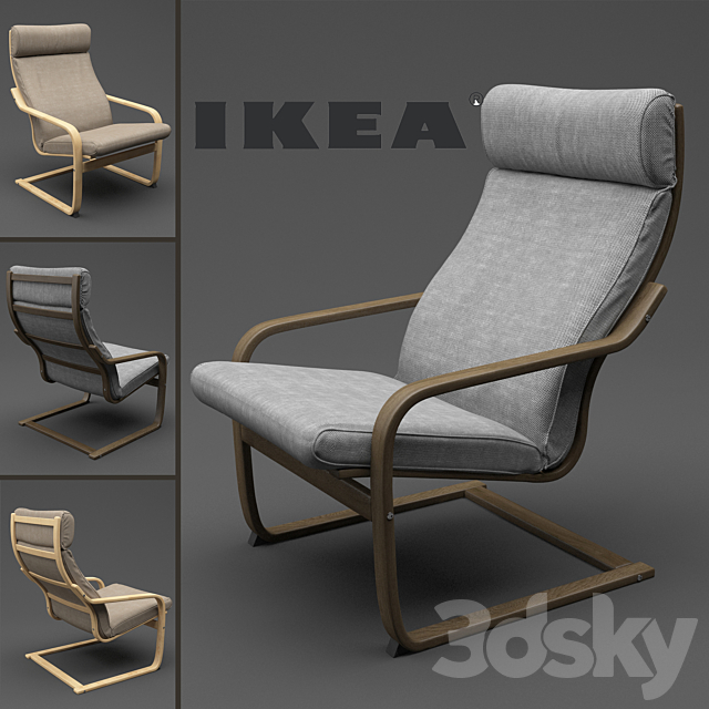 IKEA POANG CHAIR 3ds Max - thumbnail 2