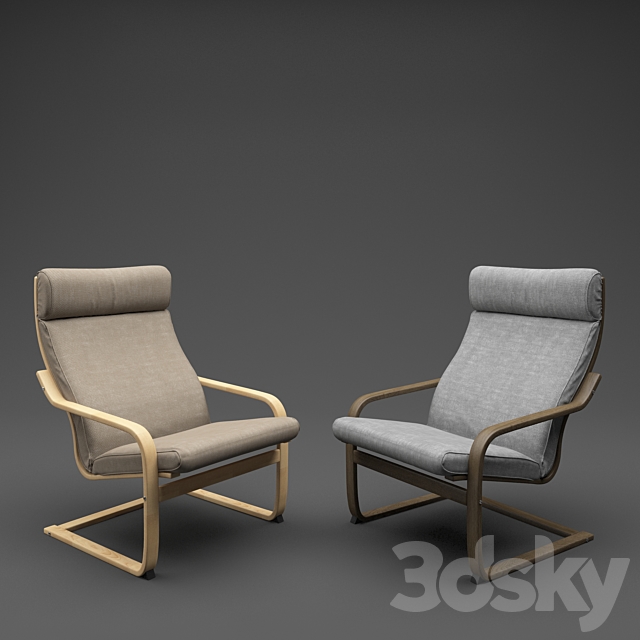 IKEA POANG CHAIR 3ds Max - thumbnail 3