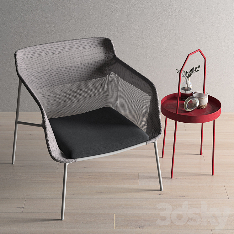 Ikea PS 2017 gray armchair 3DS Max - thumbnail 2