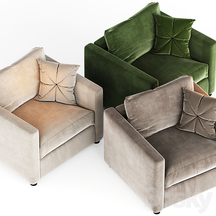 Ikea vimle armchair 3DS Max - thumbnail 2